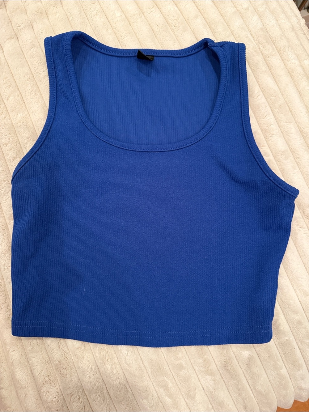 SHEIN Royal Blue Ribbed Cropped Tank